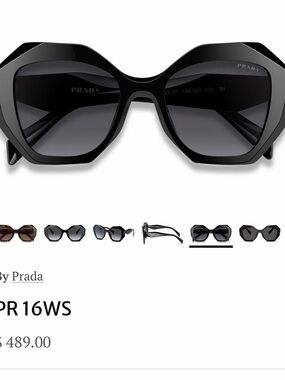 Prada Black Geometric Oversized Sunglasses